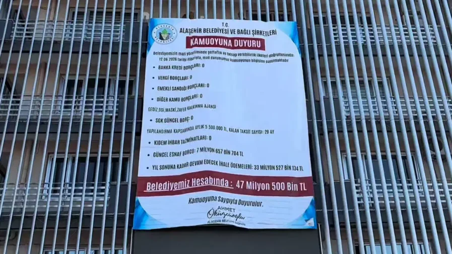 Alaşehir Belediyesi ilk 5,5 ayda 84,4 milyon lira bütçe fazlası verdi